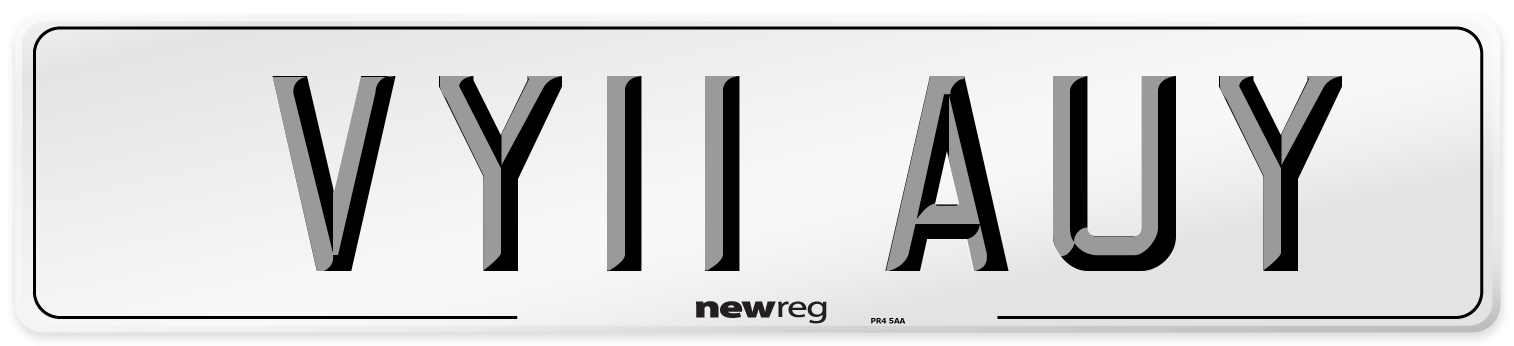 VY11 AUY Number Plate from New Reg